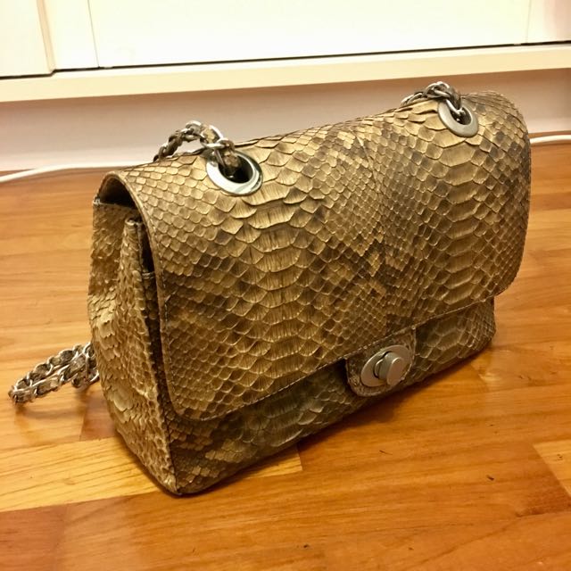 Authentic Snake Skin Chanel-Inspired Custom-Made Bag