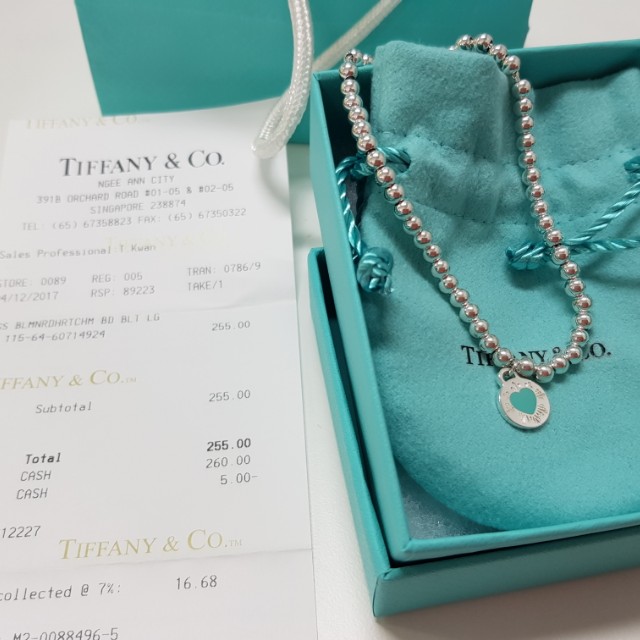 Tiffany round heart charm bracelet hotsell