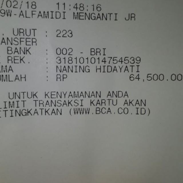 Bukti Tf Custamer Barang Yang Dicari Di Carousell