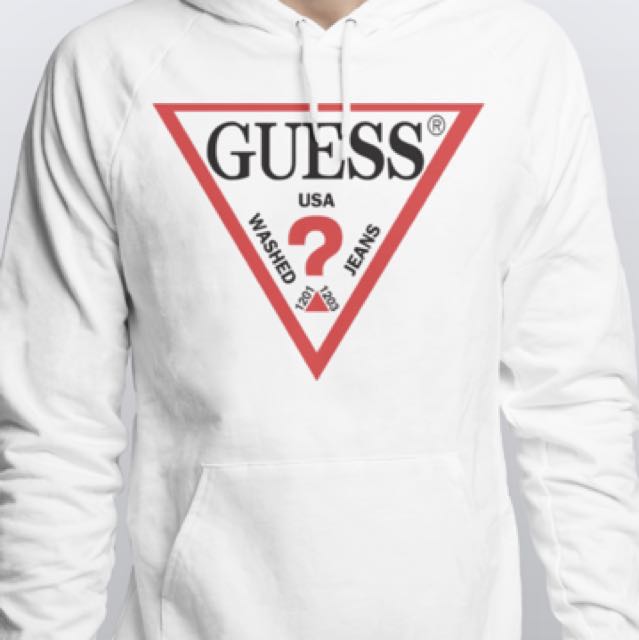 white guess hoodie