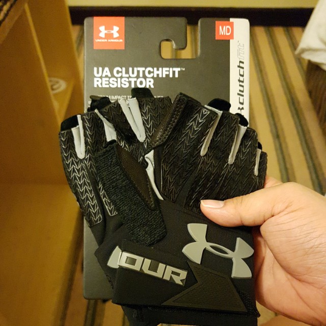 ua men's clutchfit resistor training gloves