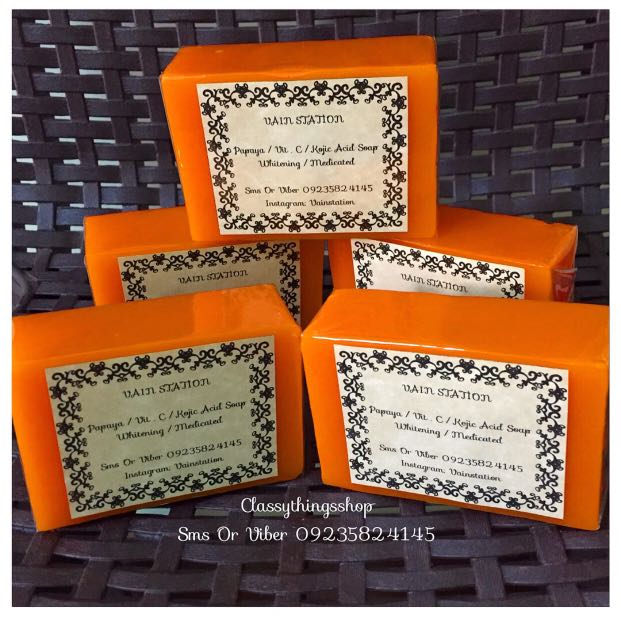 Papaya / Vit. C / Kojic Acid Soap (Category: Vitamins & Supplements) located in Quezon City. Submitted by classythingsshop (Listing ID 157906211, Image 2). Description: PAPAYA / VIT. C / KOJIC ACID SOAP Face & Body SOAP Its a combination of Papain ( an exfoliating agent) ,Vitamin C ( an antioxidant) & kojic Acid ( a natural skin lightening ingredients ) that is very powerful when it comes to skin lightening & removing dark spots. These are some c