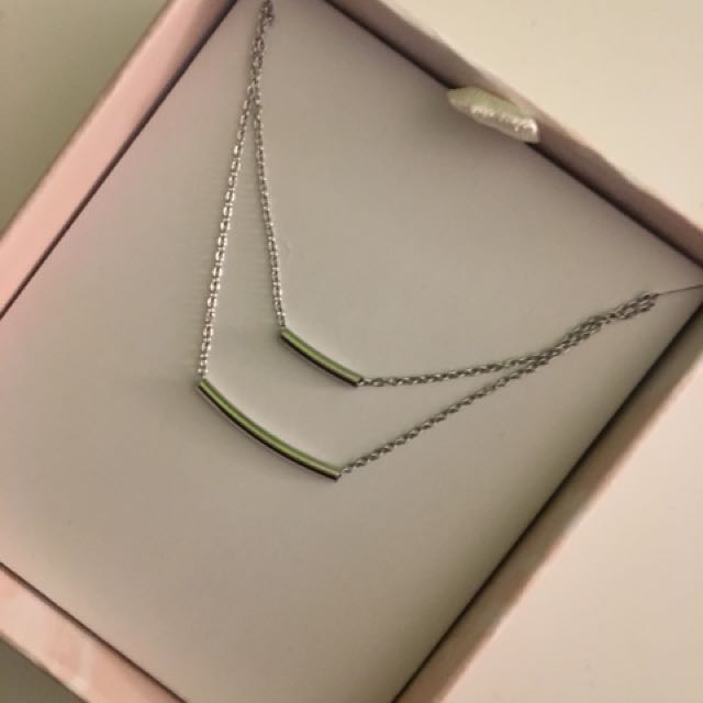 Summer Rose Double Bar Necklace in Silver Women s Fashion Jewelry on Carousell