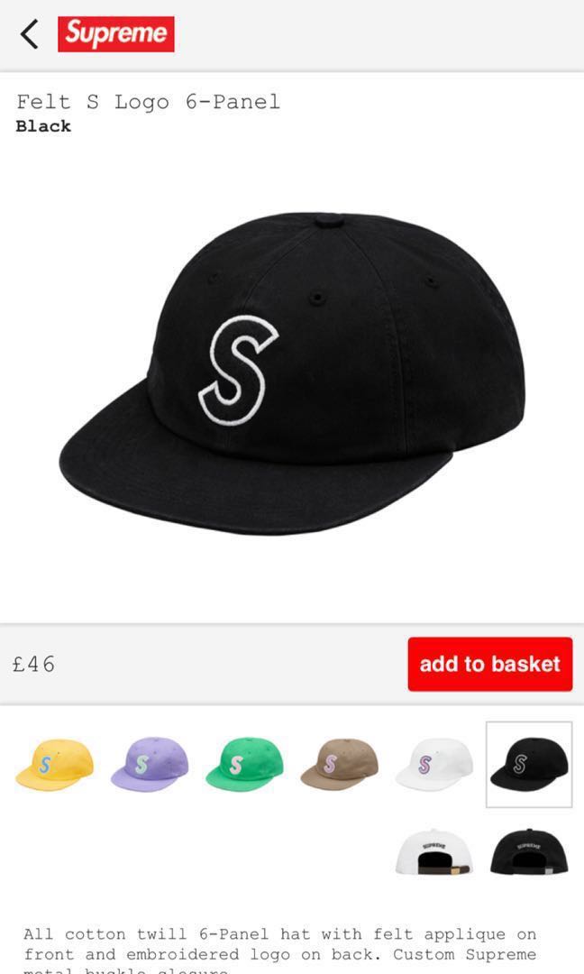 特別セール価格 Supreme Felt S Logo 6-Panel 帽子 Sロゴ キャップ - 帽子
