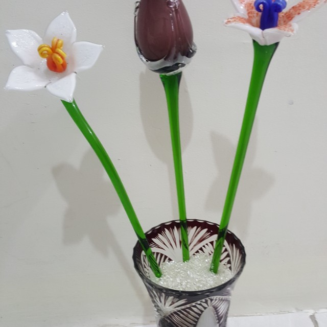 Vas Bunga Kristal Antik Lainnya Di Carousell