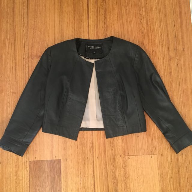 white suede leather jacket