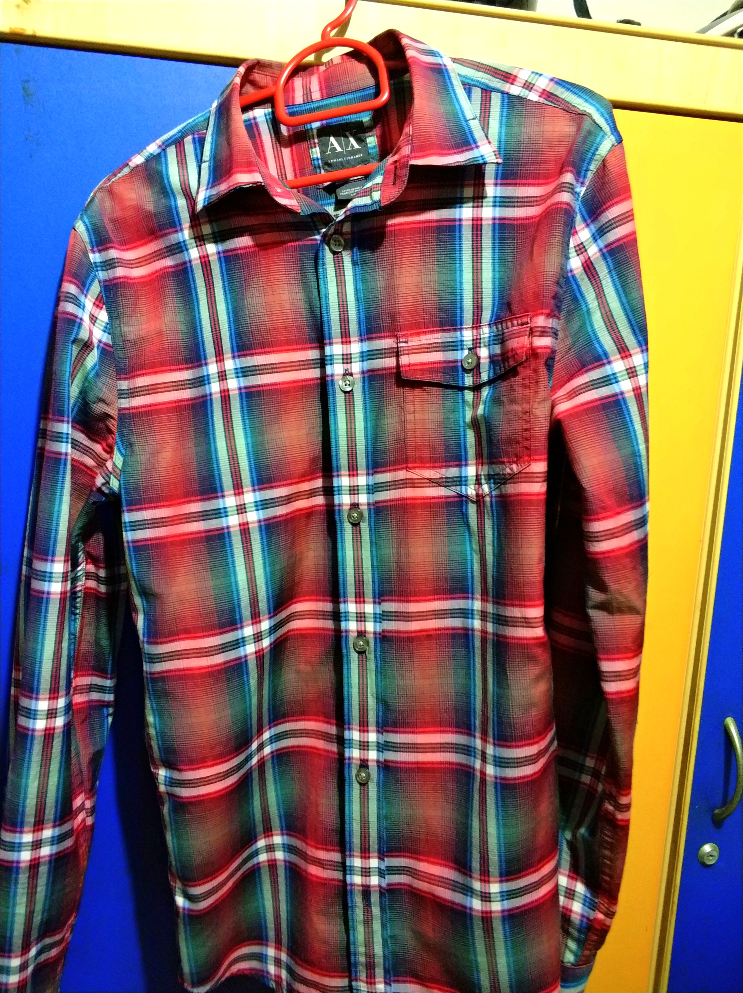 armani checked shirt