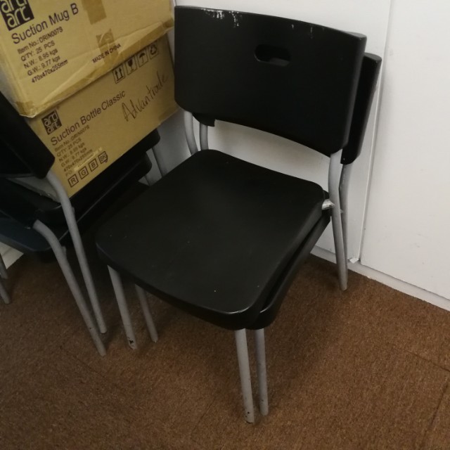 19 IKEA Black Plastic Chairs, Furniture & Home Living, Furniture