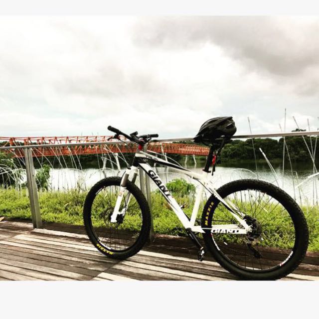 white hardtail mountain bike