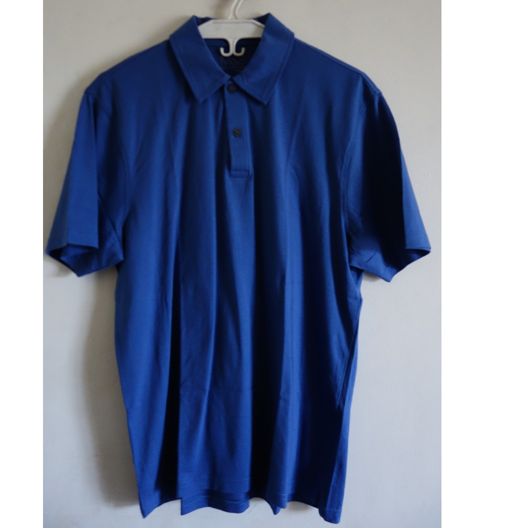 Marks and Spencer navy blue collared shirt, Men's Fashion, Tops & Sets ...