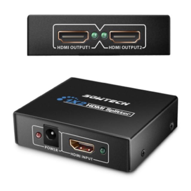 SOWTECH 1X2 HDMI Splitter Version 1.4 Powered HDMI Splitter Dual