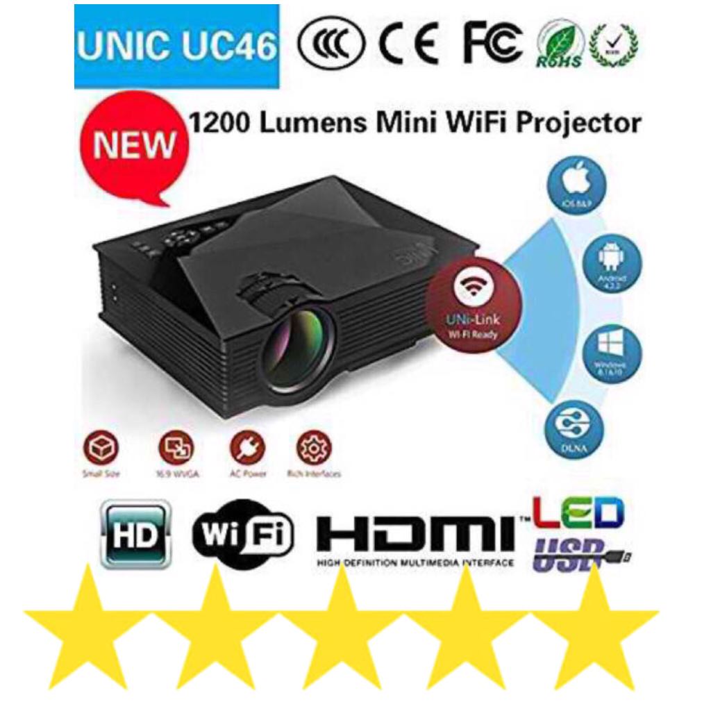 Wifi portable led projector (Category: Projectors) located in Manila. Submitted by chabachaba (Listing ID 158084657, Image 1). Description: Brightness: 1200 Lumens Contrast: 800:1 Aspect Ratio: 4:3 ,16:9 Projection Method: Front/Rear/Suspended Ceiling Projection Keystone Correction: +/- 15 Degrees Focusing Manner: Manual Focus Image Size: 34 to 130 Inches Projection Distance: 1.07-3.8M.