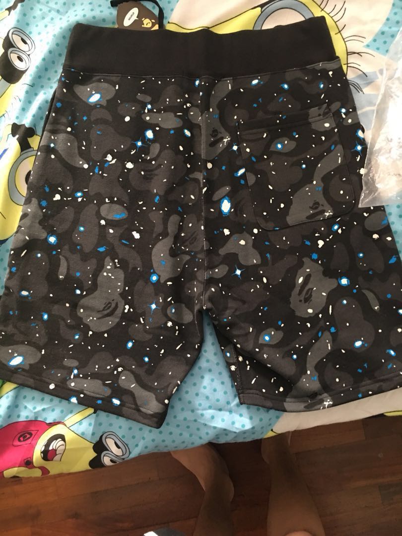 Wts Bape Space Camo Sweat Shorts Men S Fashion Clothes On Carousell
