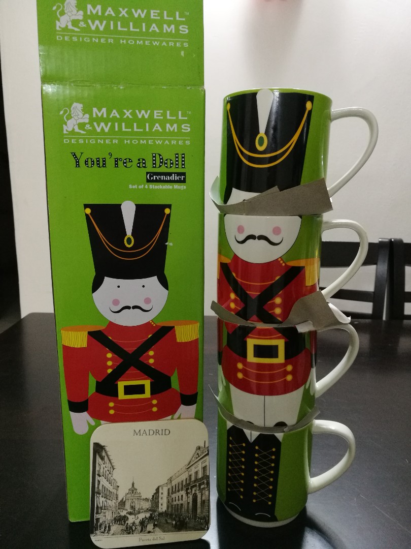 4 Pcs Stackable Mug / Gift (Category: Food Organisation & Storage) located in Kuala Lumpur. Submitted by evankeatra (Listing ID 158239119, Image 2). Description: 100% New Condition Designer Homewares Special Gift from Oversea 4 Mug + (Cup Lid).