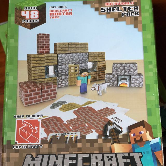 Minecraft Over World Shelter Set Figuras Montáveis De Papel Adesivo  Multikids - BR148 BR148