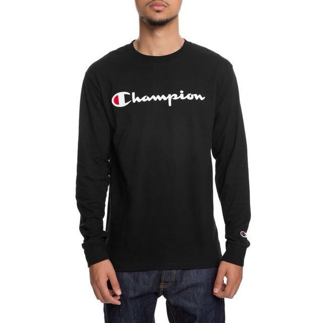 champion patriotic script long sleeve t-shirt