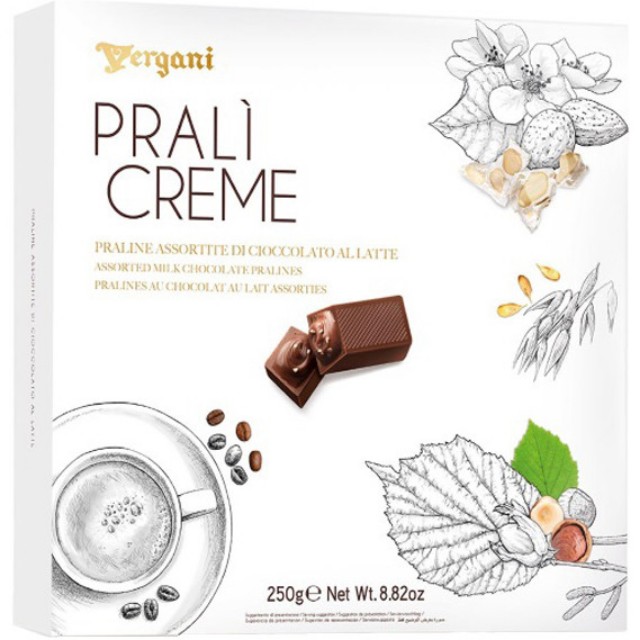 Chocolate Vergani, "Prali Creme" Assortite di Cioccolato al Latte, 250