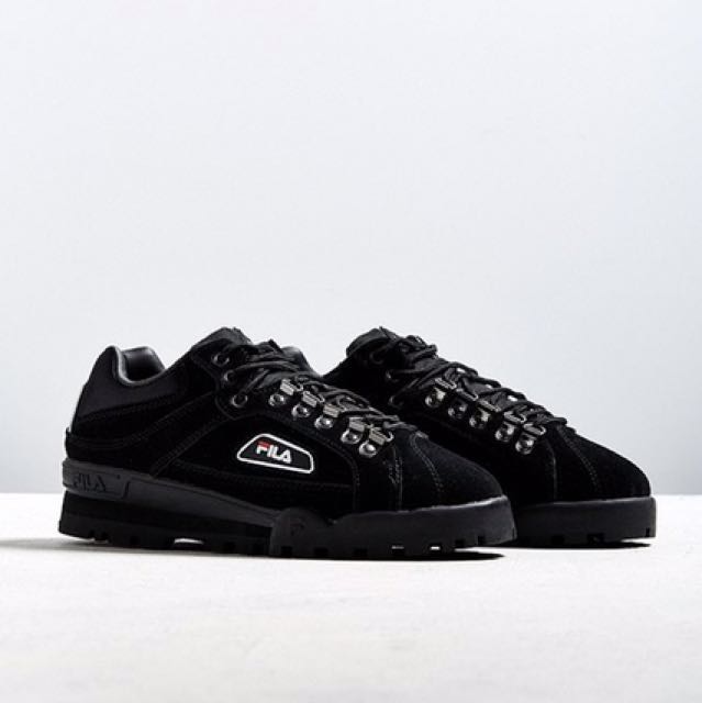 Fila black suede sneakers on sale