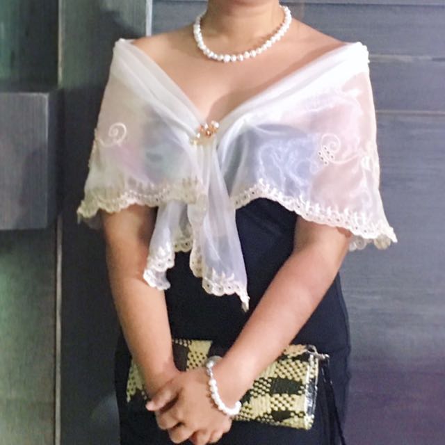 filipiniana dress with alampay