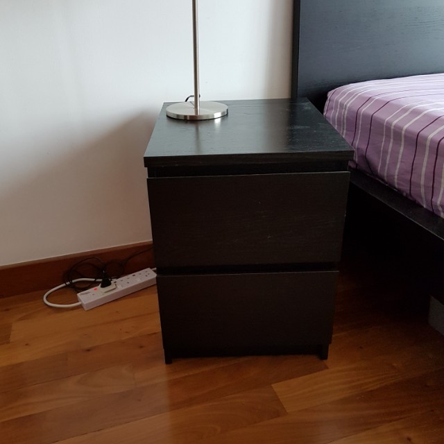 Ikea Malm Bedside Table Furniture Shelves Drawers On Carou Photo