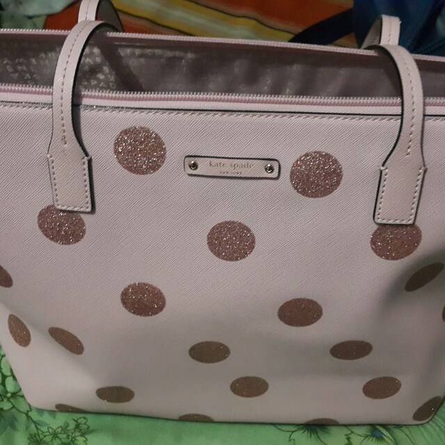 Kate spade pink sale polka dot purse