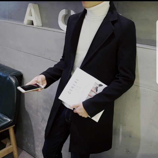 Po Korean Men Trench Coat Men S Fashion Clothes On Carousell