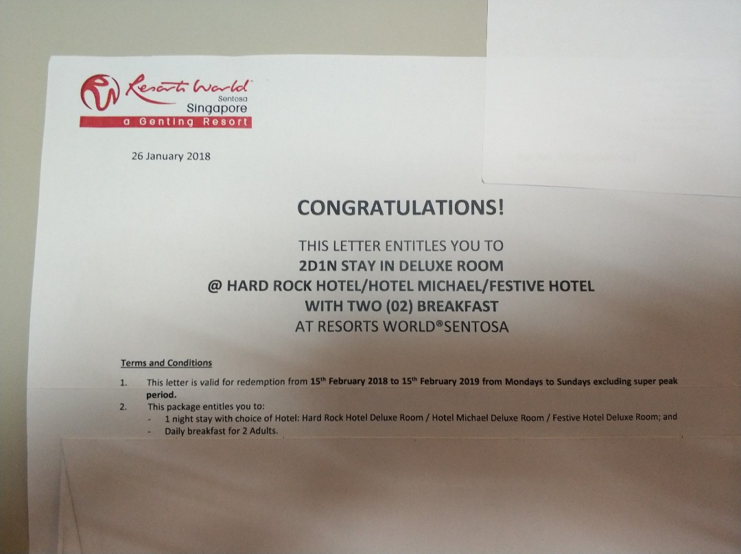 Resort world sentosa hotel voucher tickets vouchers vouchers on