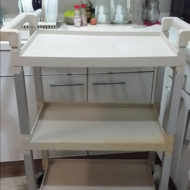 Rubbermaid 3 Tier Serving Cart Rack Trolley With Wheels Furniture