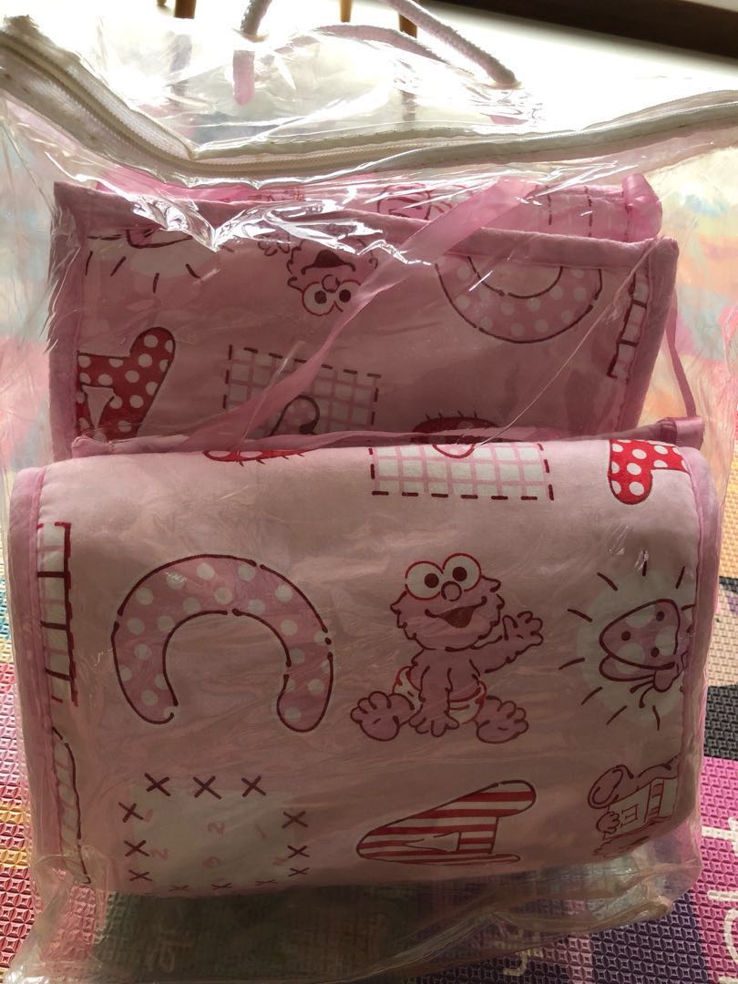Sesame Street Baby Girl Elmo Crib Set Cot Bumper Pad And Comforter