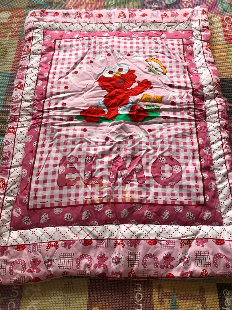 Sesame Street Baby Girl Elmo Crib Set Cot Bumper Pad And Comforter