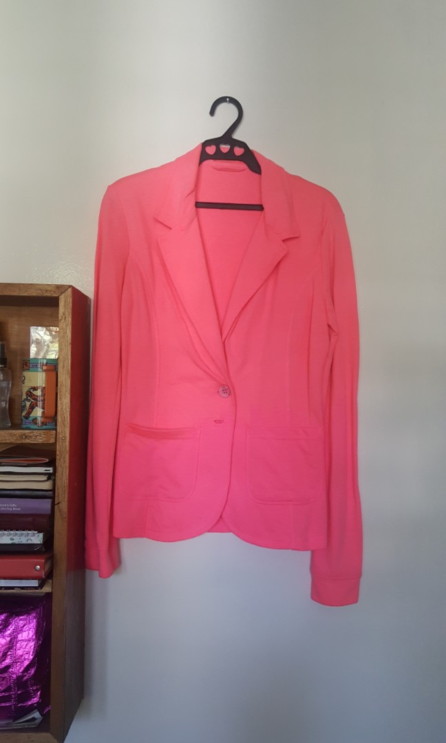 REPRICED Terranova neon pink blazer (Category: Others Tops) located in Quezon City. Submitted by desafinada (Listing ID 158137112, Image 1). Description: Cool and funky piece to update your wardrobe for the summer! Material is soft cotton, like light hoodie material. Put it over your black dress or white tee and jeans for a unique look! This is a personal favorite of mine!.