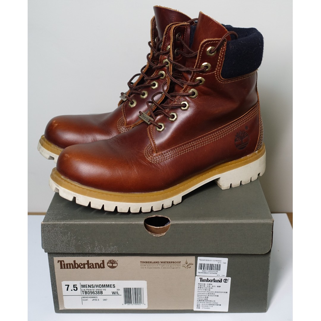 Timberland 6吋礦栗色防水靴 US 7.5 W