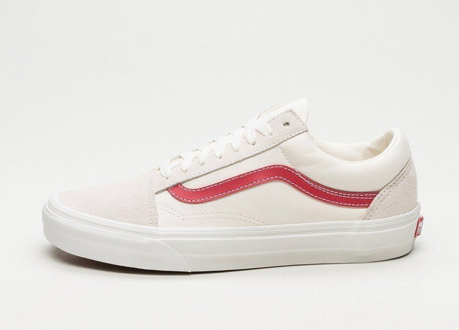 Vans old skool new arrivals vintage white/rococo red