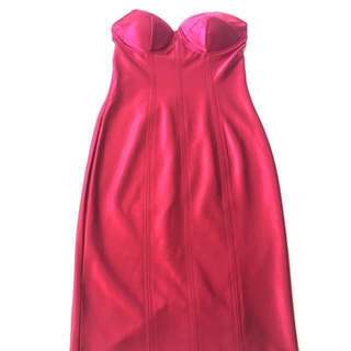Hot Pink Avenue Satin Dress