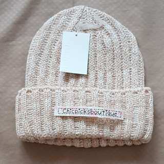 Authentic Forever 21pink and white knitted bonnet from JAPAN