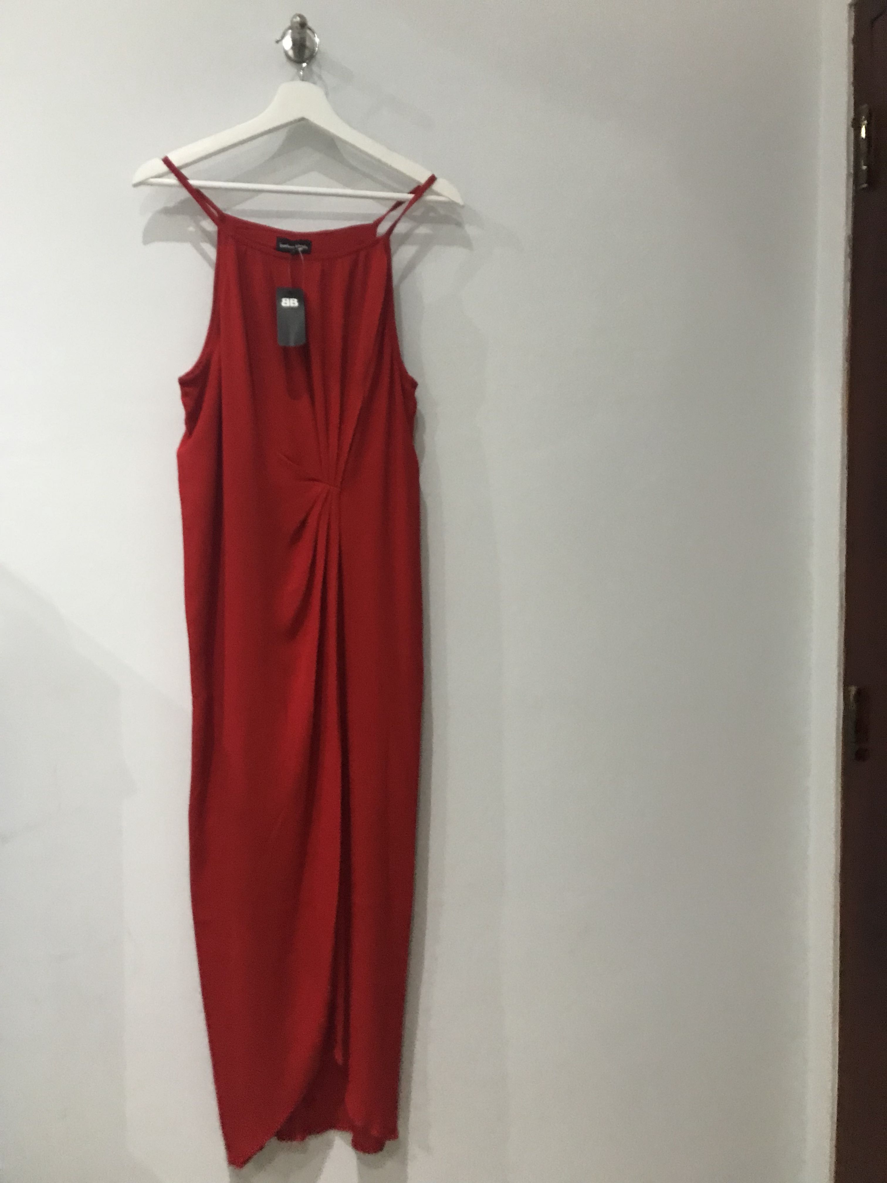 Bamboo Blonde Red Slit Dress Women S Fashion Women S Clothes On Carousell