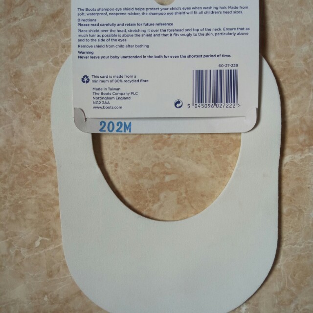Boots baby shampoo eye shield, Babies & Kids, Bathing & Changing, Baby