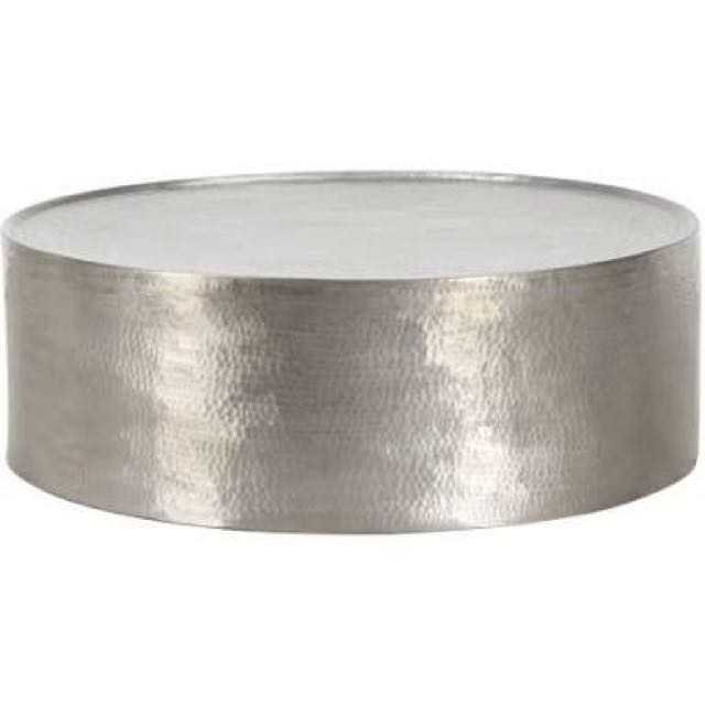 Drum Coffee Table Hammered Effect, Freedom Beaten Drum Coffee Table