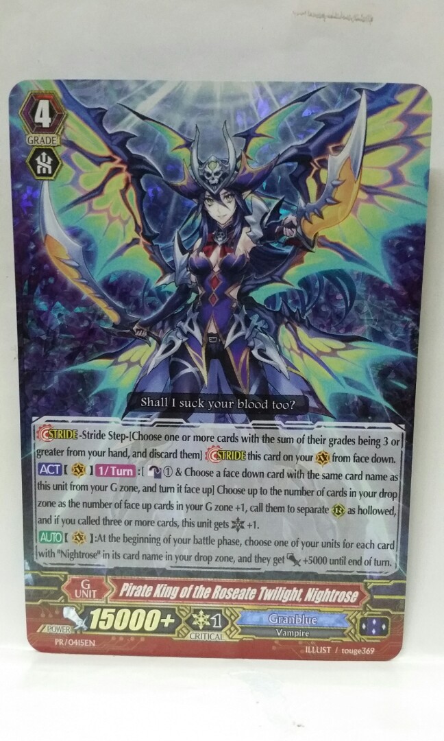 Eng Vanguard Pirate King Of The Roseate Twilight Nightrose Toys Games Board Games Cards On Carousell