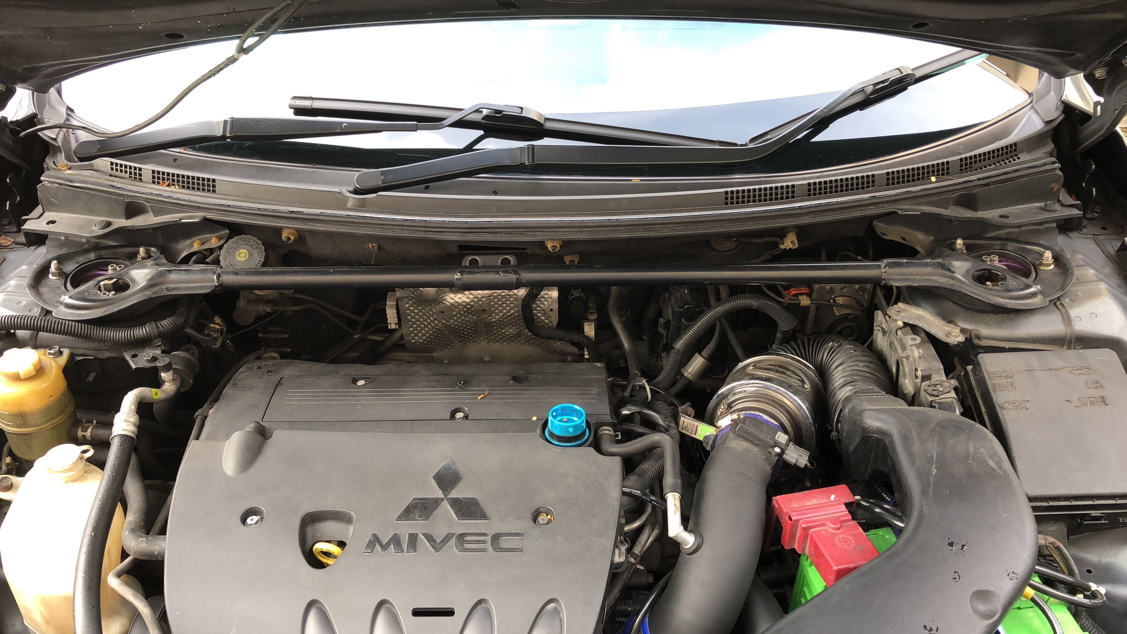 Evo X stock front strut bar, Car Accessories on Carousell