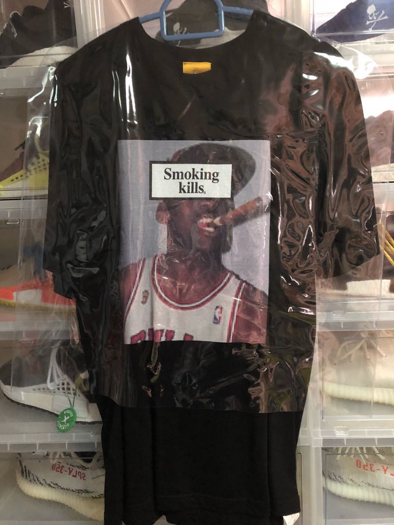 Fr2 Clot Exclusive Smoking Kills Michael Jordan Size L Men S Fashion Tops Sets Tshirts Polo Shirts On Carousell
