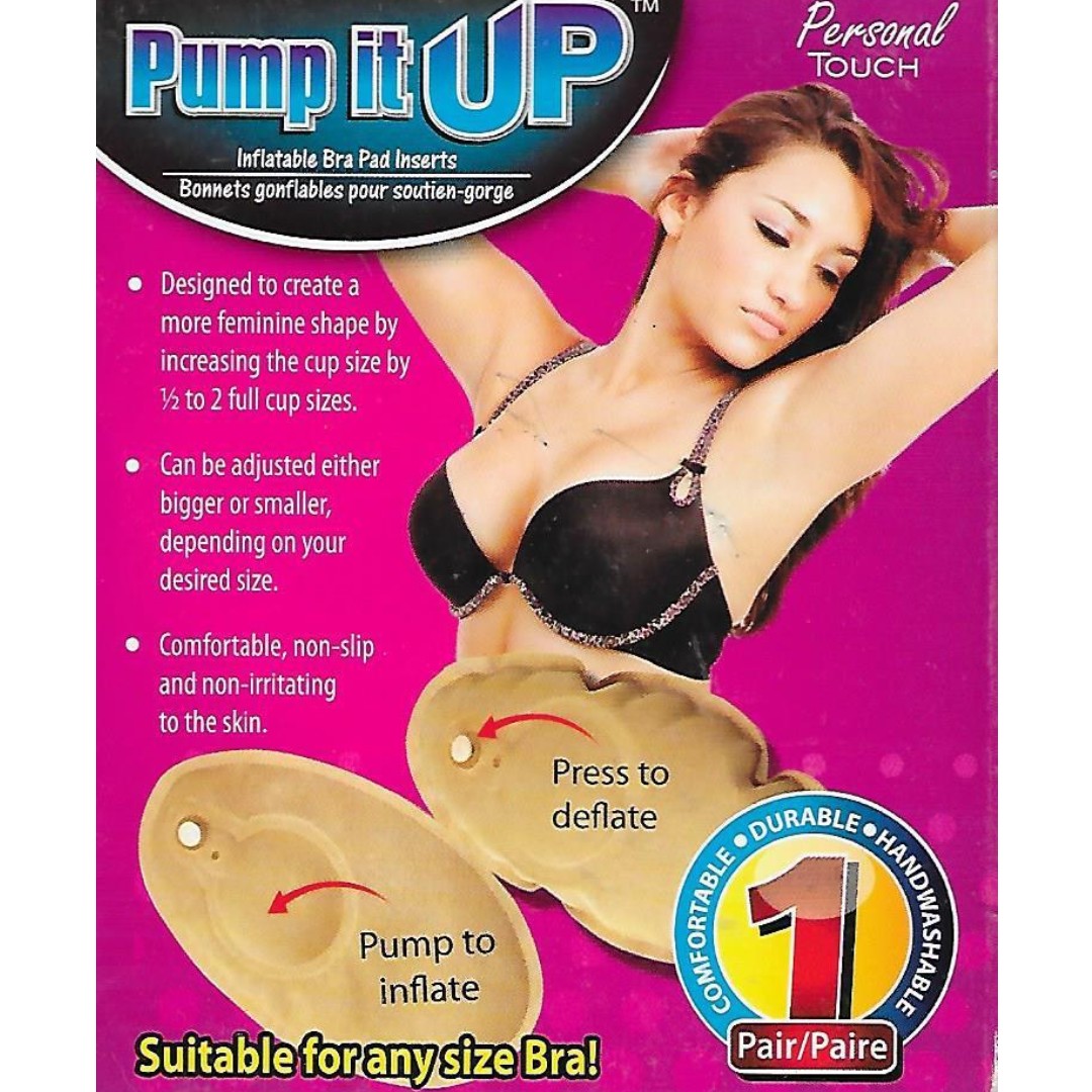 Inflatable Bra Pads Swimsuit Push Pump it Up Underwear Cushions Inserts  Breast
