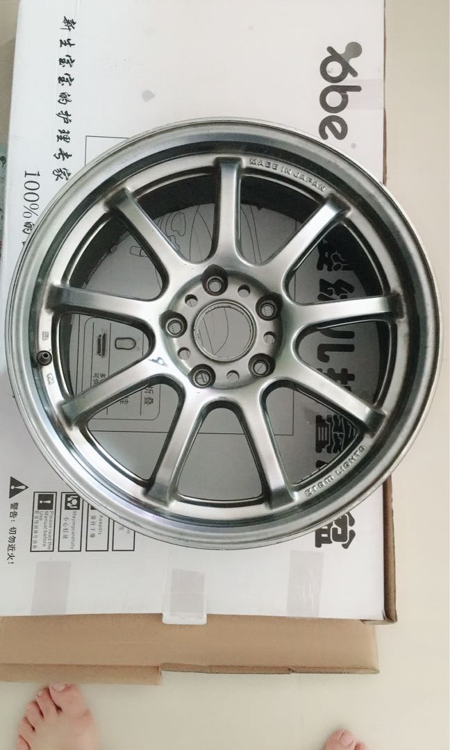 Rays gramlights 57 optimise rims, Car Accessories on Carousell