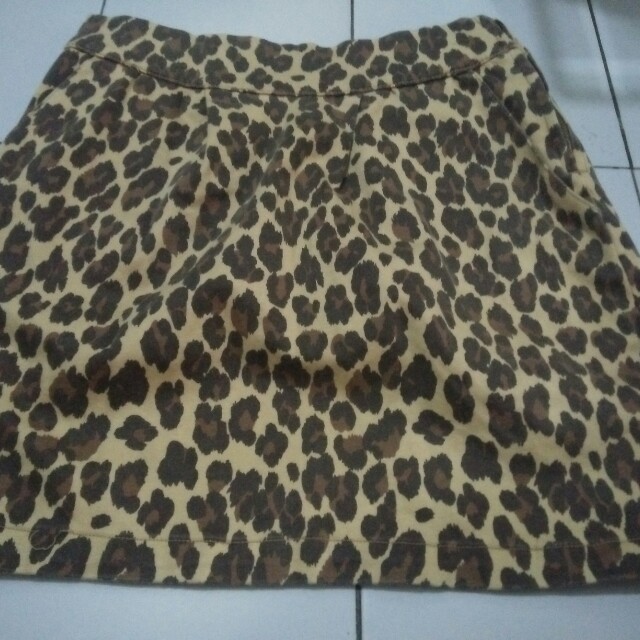Rok Pendek Corak Macan Fesyen Wanita Pakaian Wanita Gaun Rok