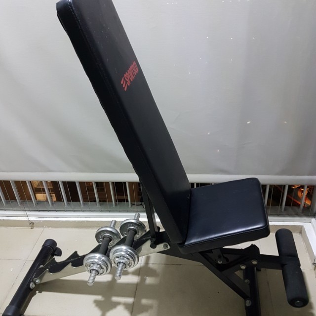 Sportsco Foldable Workout Bench And Set Of Dumbbells Sports