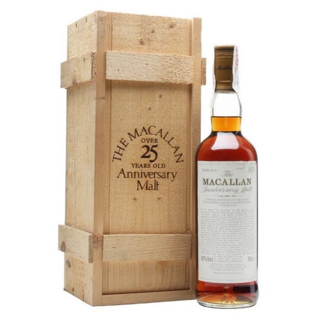 The Macallan Anniversary Malt 25 Year Old Single Malt Scotch Whisky 1972 Food Drinks Beverages On Carousell