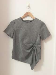 Heather Grey Fold Blouse