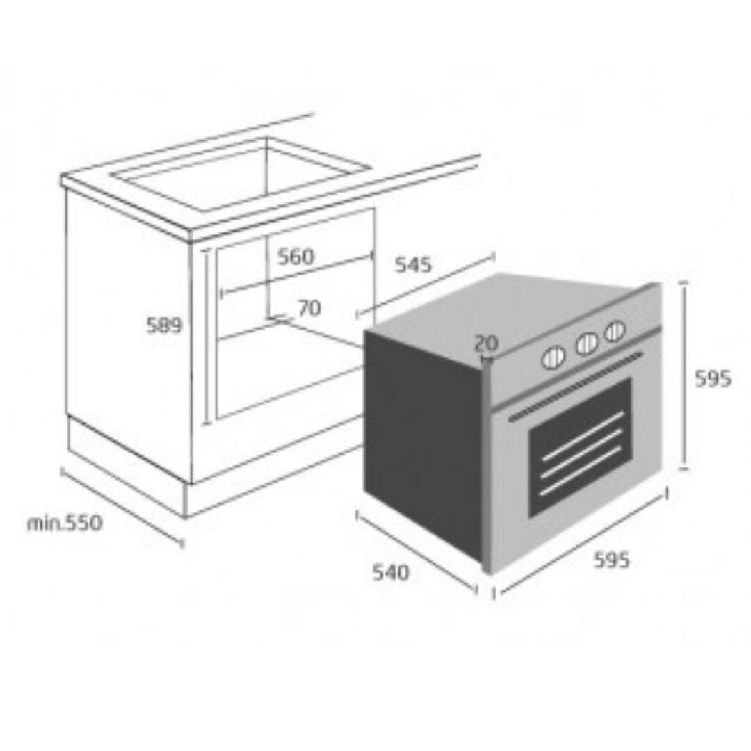 Aerogaz BuiltIn Oven AZ3201B (FREE DELIVERY & INSTALLATION), TV