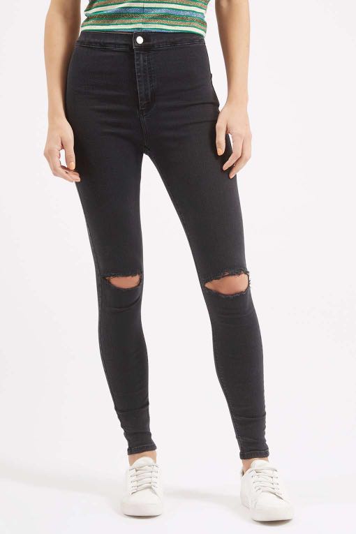 black ripped jeans women's topshop