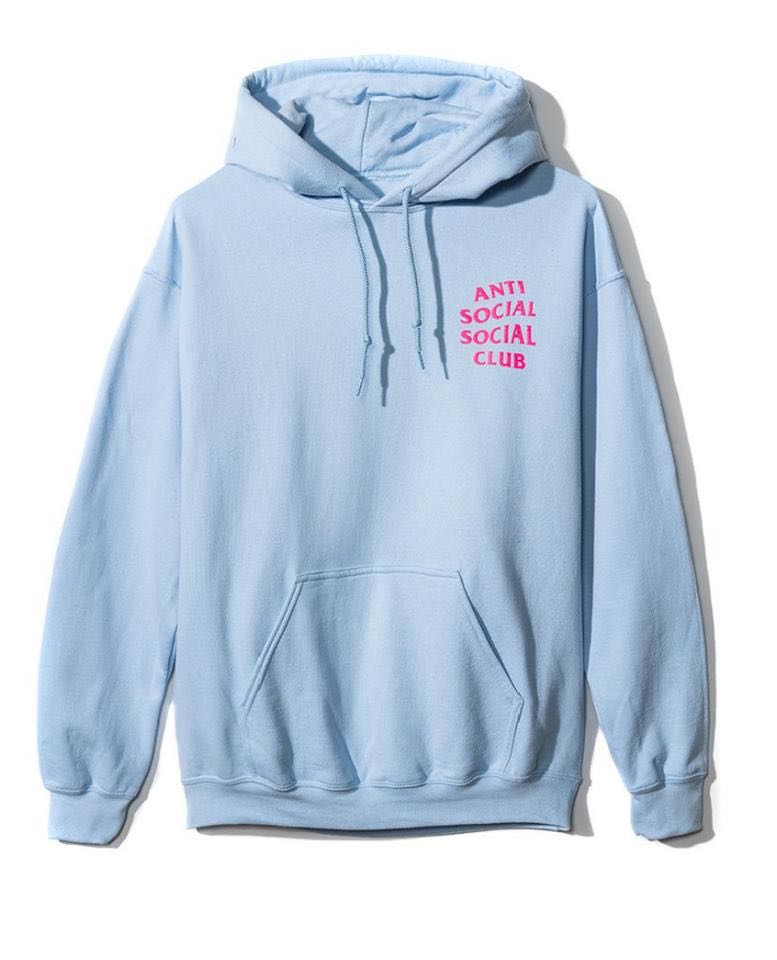 anti social social club hoodie baby blue